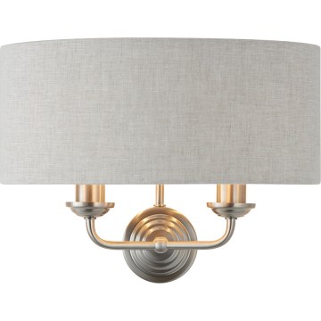 Endon 94403 - Wandleuchte HIGHCLERE 2xE14/40W/230V grau/matt Chrom