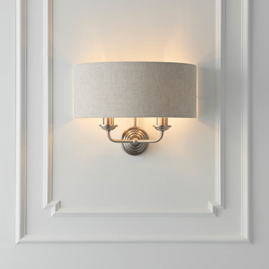 Endon 94403 - Wandleuchte HIGHCLERE 2xE14/40W/230V grau/matt Chrom