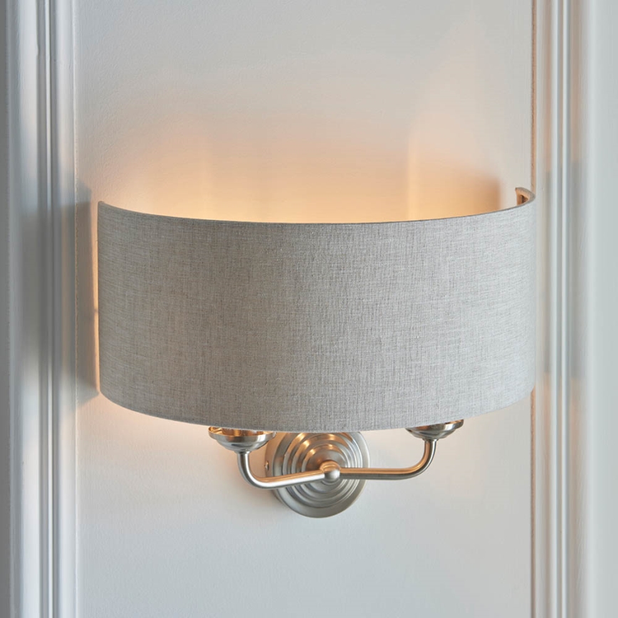 Endon 94403 - Wandleuchte HIGHCLERE 2xE14/40W/230V grau/matt Chrom