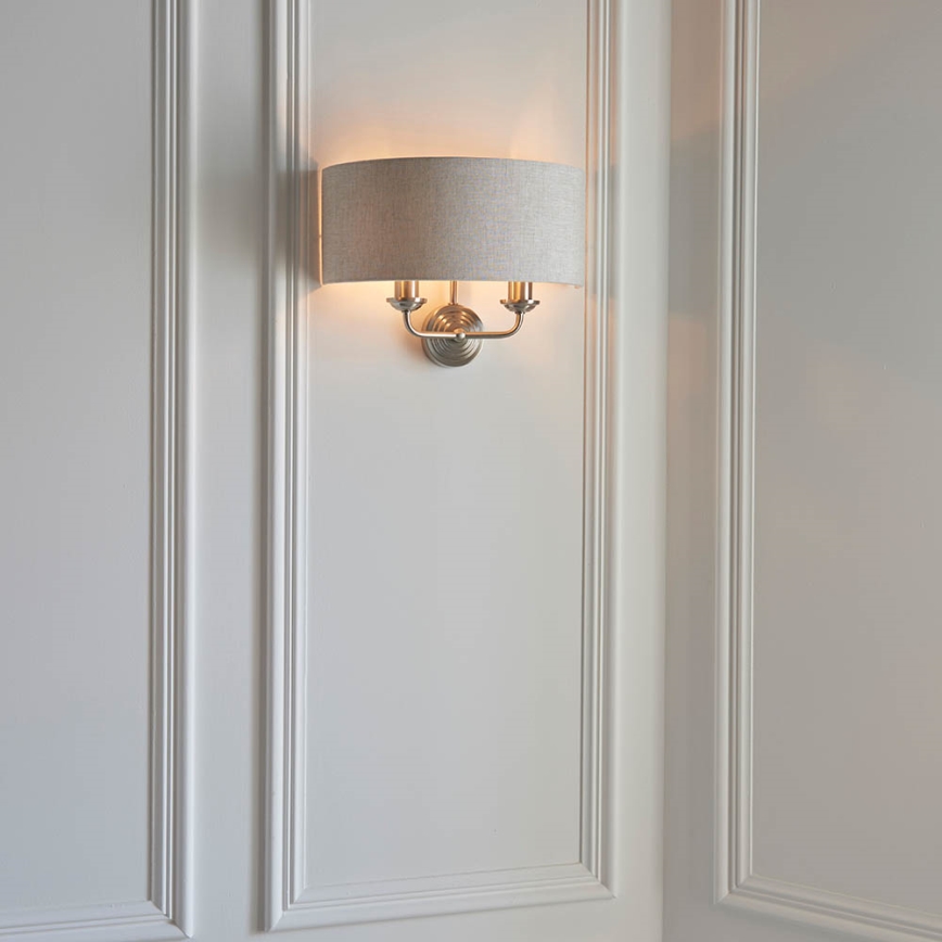 Endon 94403 - Wandleuchte HIGHCLERE 2xE14/40W/230V grau/matt Chrom