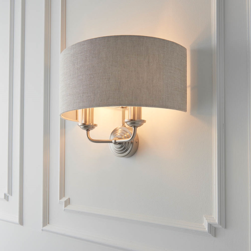 Endon 94403 - Wandleuchte HIGHCLERE 2xE14/40W/230V grau/matt Chrom