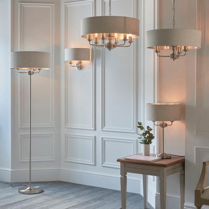 Endon 94403 - Wandleuchte HIGHCLERE 2xE14/40W/230V grau/matt Chrom