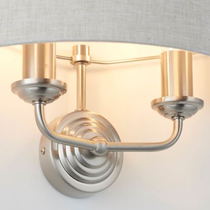 Endon 94403 - Wandleuchte HIGHCLERE 2xE14/40W/230V grau/matt Chrom