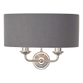 Endon 94406 - Wandleuchte HIGHCLERE 2xE14/40W/230V dunkelgrau/glänzendes Chrom