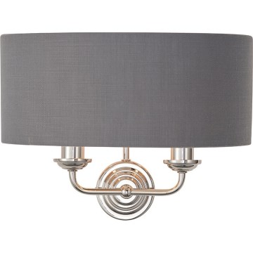 Endon 94406 - Wandleuchte HIGHCLERE 2xE14/40W/230V dunkelgrau/glänzendes Chrom
