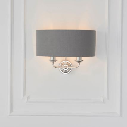 Endon 94406 - Wandleuchte HIGHCLERE 2xE14/40W/230V dunkelgrau/glänzendes Chrom