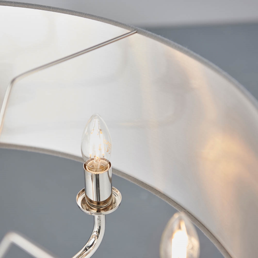 Endon 94415 - Hängeleuchte an Kette HIGHCLERE 8xE14/40W/230V grau/glänzendes Chrom d 70 cm