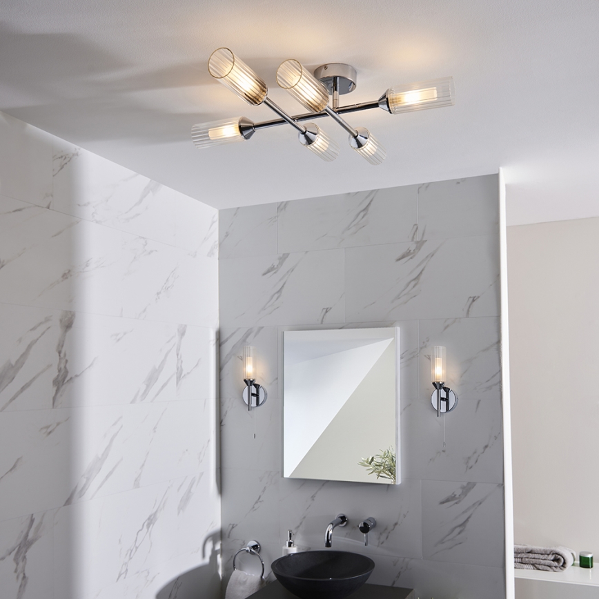 Endon 95045 - Badezimmer-Anbauleuchte NATORI 6xG9/3W/230V IP44 glänzendes Chrom