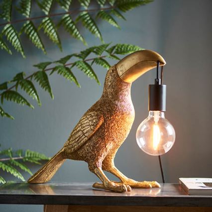 Endon 95077 - Tischleuchte TOCO TOUCAN 1xE27/10W/230V golden