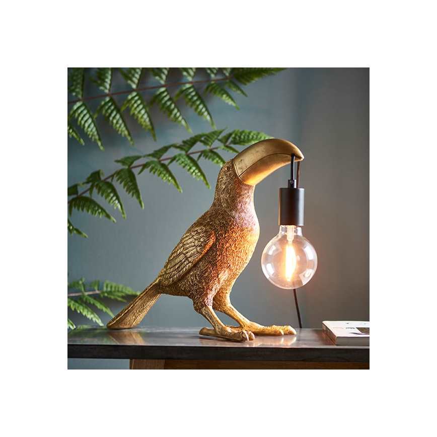 Endon 95077 - Tischleuchte TOCO TOUCAN 1xE27/10W/230V golden