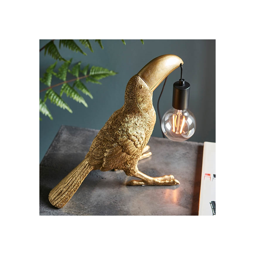 Endon 95077 - Tischleuchte TOCO TOUCAN 1xE27/10W/230V golden