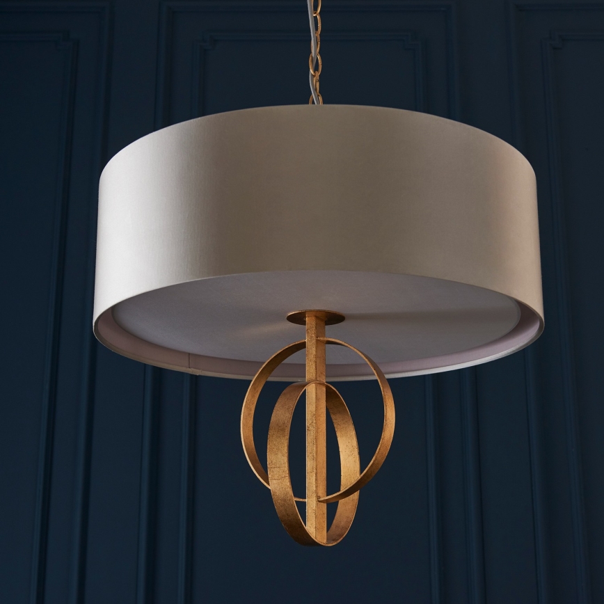 Endon 95212 - Kronleuchter an Kette 3xE27/10W/230V Ø 60 cm grau/messing