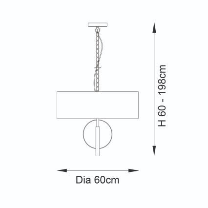 Endon 95212 - Kronleuchter an Kette 3xE27/10W/230V Ø 60 cm grau/messing
