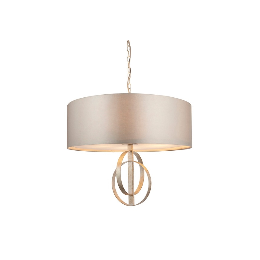 Endon 95215 - Kronleuchter an Kette, 5×E27 (je 10 W), 230 V, Ø 70 cm, grau