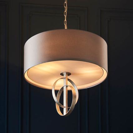 Endon 95216 - Kronleuchter an Kette 3xE27/10W/230V Ø 60 cm grau
