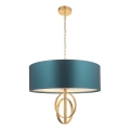 Endon 95219 - Kronleuchter mit Kette 5xE27/10W/230V, Ø 70 cm, blau/messing