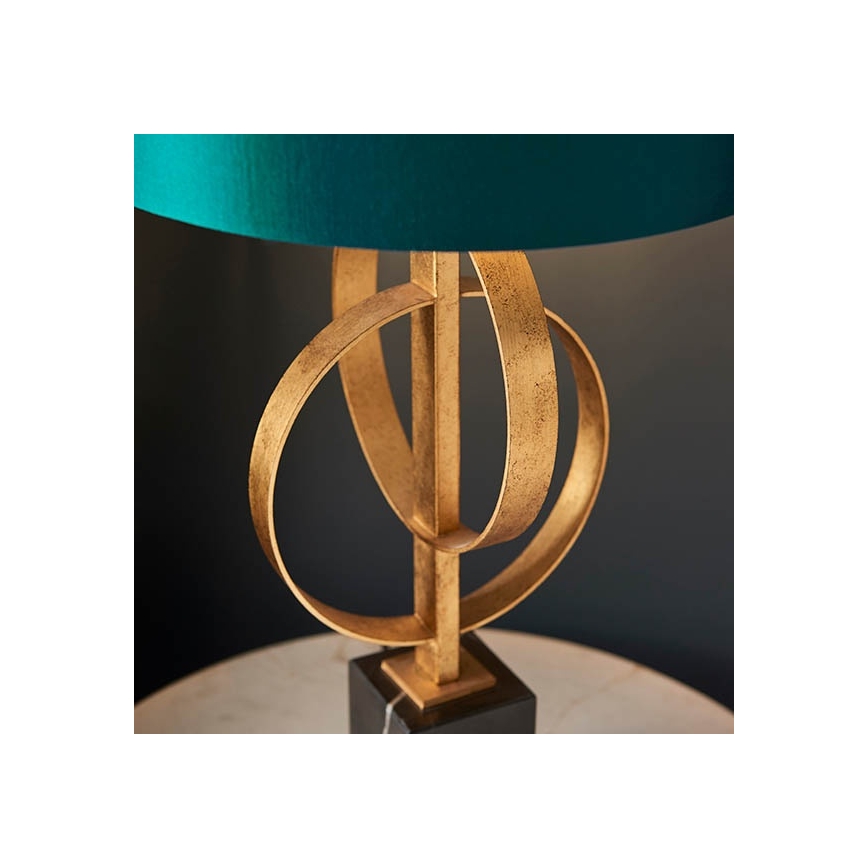 Endon 95221 - Tischlampe 1xE27/10W/230V Blau/Messing/Schwarz