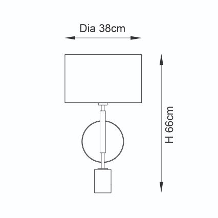 Endon 95221 - Tischlampe 1xE27/10W/230V Blau/Messing/Schwarz