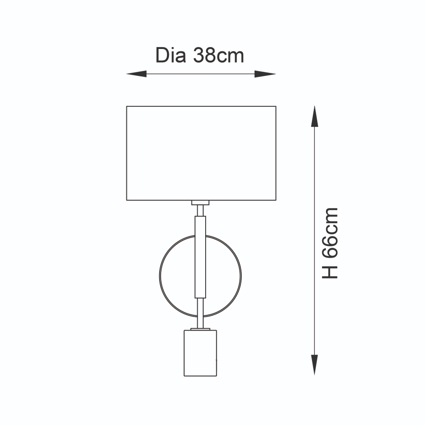 Endon 95221 - Tischlampe 1xE27/10W/230V Blau/Messing/Schwarz