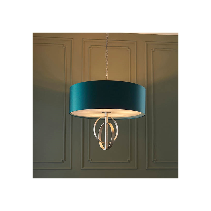 Endon 95223 - Kronleuchter mit Kette 5xE27/10W/230V Ø 70 cm blau/grau