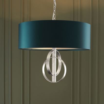 Endon 95224 - Pendelleuchte mit Kette, 3×E27, 10 W/230 V, Ø 60 cm, blau/grau