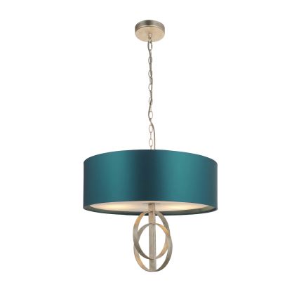 Endon 95224 - Pendelleuchte mit Kette, 3×E27, 10 W/230 V, Ø 60 cm, blau/grau