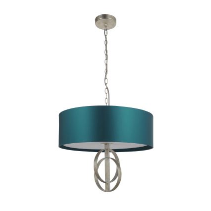 Endon 95224 - Pendelleuchte mit Kette, 3×E27, 10 W/230 V, Ø 60 cm, blau/grau