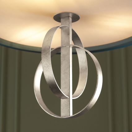 Endon 95224 - Pendelleuchte mit Kette, 3×E27, 10 W/230 V, Ø 60 cm, blau/grau