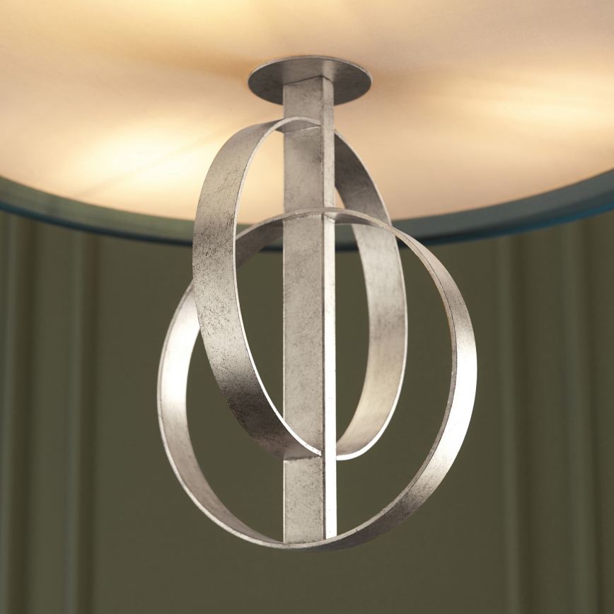 Endon 95224 - Pendelleuchte mit Kette, 3×E27, 10 W/230 V, Ø 60 cm, blau/grau