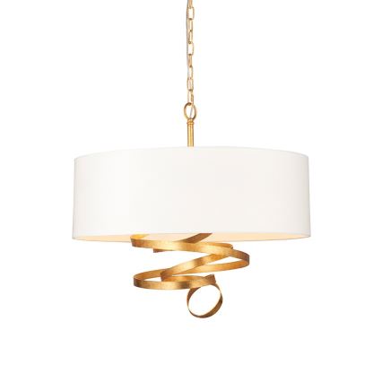 Endon 95268 - Kronleuchter an Kette 3xE14/6W/230V Ø 60 cm weiß/Messing