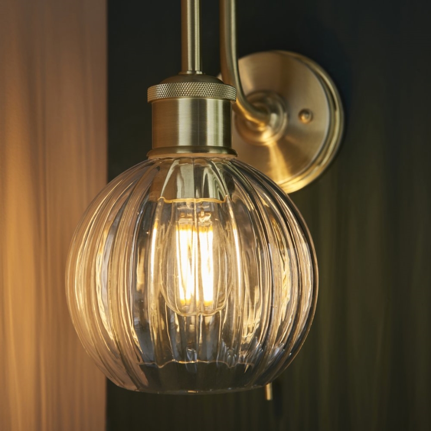 Endon 95507 - Badezimmer-Wandleuchte KENDALL 1xE27/10W/230V IP44 Messing