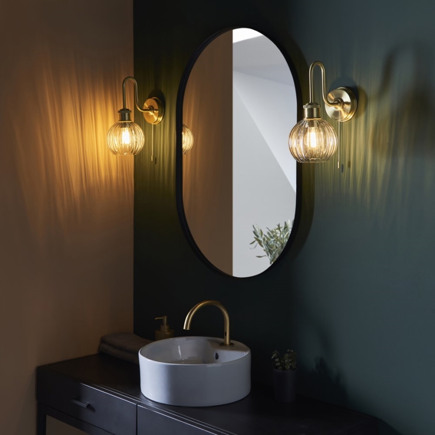Endon 95507 - Badezimmer-Wandleuchte KENDALL 1xE27/10W/230V IP44 Messing