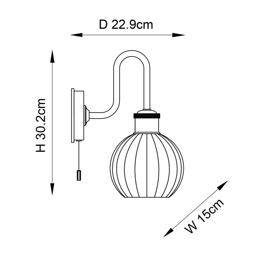 Endon 95507 - Badezimmer-Wandleuchte KENDALL 1xE27/10W/230V IP44 Messing