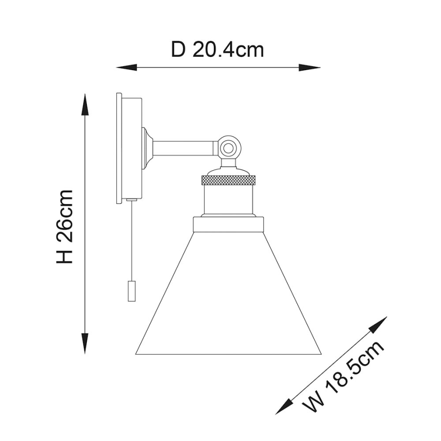 Endon 95513-  Badezimmer-Wandspot TOULON 1xE27/10W/230V IP44 Hochglanzchrom