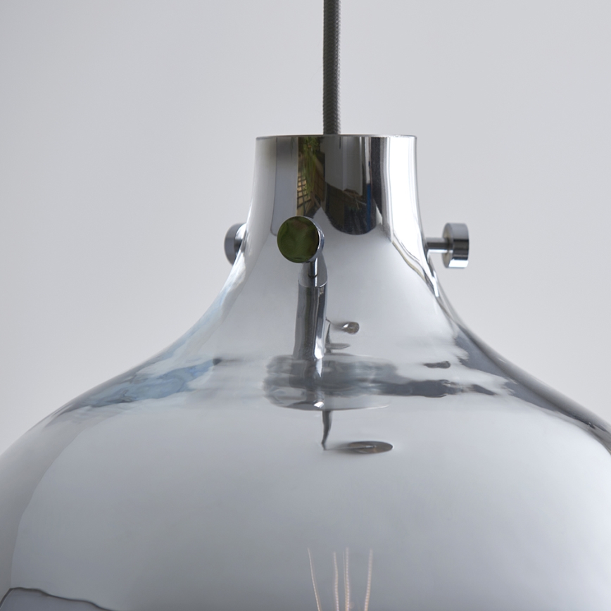 Endon 96442 - Hängeleuchte PANTHER 1xE27/10W/230V glänzendes Chrom/rauchig