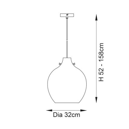 Endon 96442 - Hängeleuchte PANTHER 1xE27/10W/230V glänzendes Chrom/rauchig