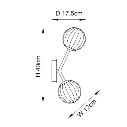 Endon 96691 - Wandleuchte NORTHWEST 2xG9/3W/230V goldfarben