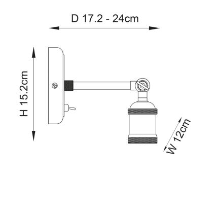 Endon 97245 - Wandspot HAL 1xE27/10W/230V Messing