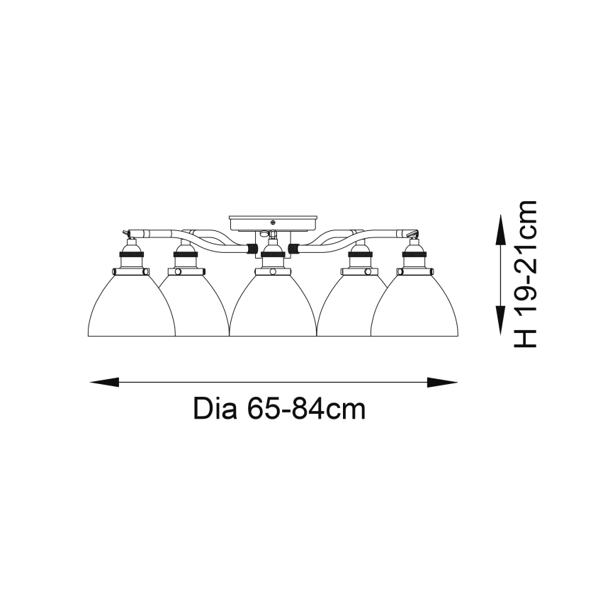 Endon 97248 - Deckenspot HANSEN 5xE14/7W/230V Messing