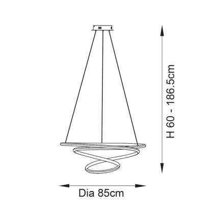 Endon 97639 - LED-dimmbare Pendelleuchte an Seil TWIRL LED/88W/230V 3000K goldfarben