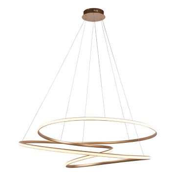 Endon 97645 - TWIRL dimmbare LED-Pendelleuchte an Stahlseil LED/131W/230V 3000K goldfarben