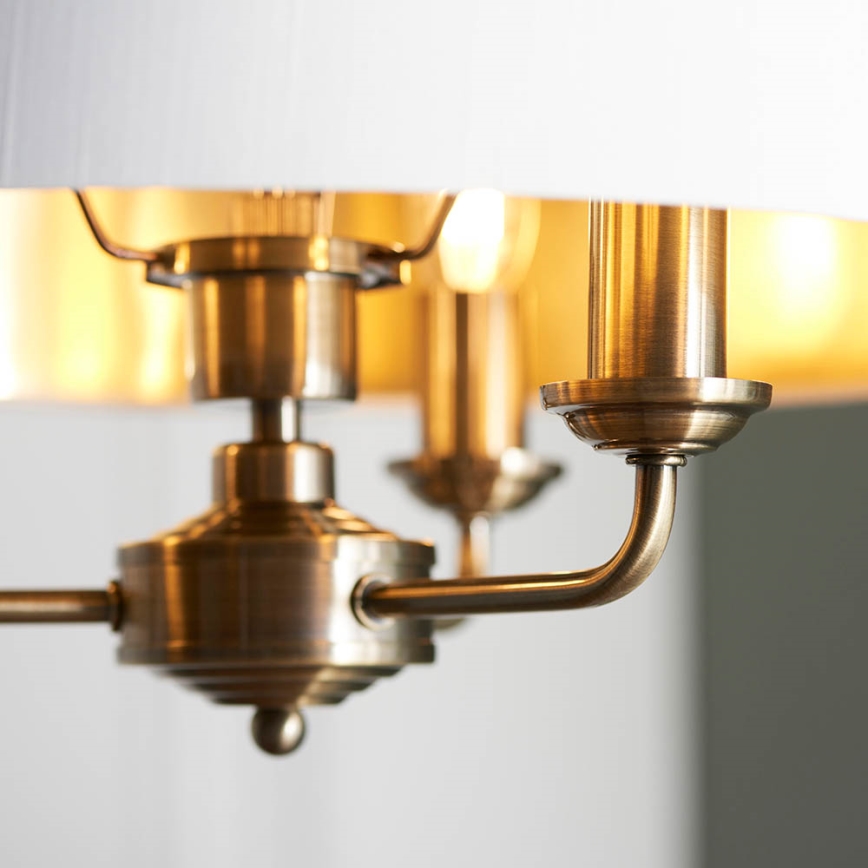 Endon 98934 - Hängeleuchte an Kette HIGHCLERE 3xE14/40W/230V weiß/Messing