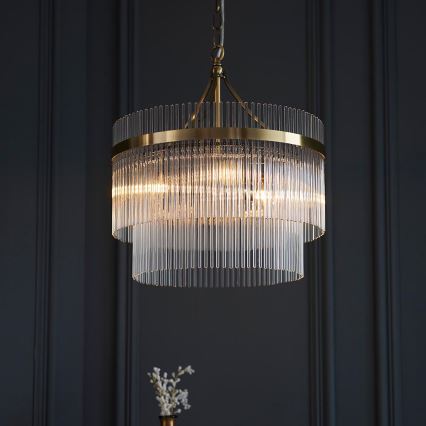 Endon 99167 - Kronleuchter an Kette MARIETTA 3xE14/7W/230V Messing/klar
