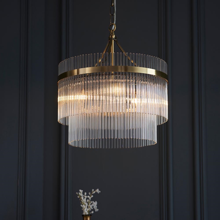 Endon 99167 - Kronleuchter an Kette MARIETTA 3xE14/7W/230V Messing/klar