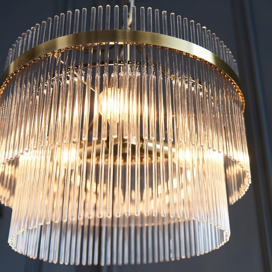 Endon 99167 - Kronleuchter an Kette MARIETTA 3xE14/7W/230V Messing/klar