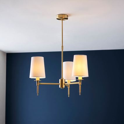 Endon 99456 - Pendelleuchte mit Stange 3xE14/6W/230V gold/weiß