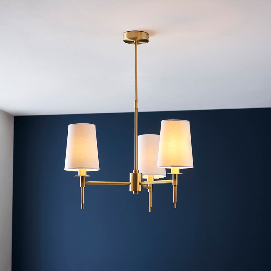 Endon 99456 - Pendelleuchte mit Stange 3xE14/6W/230V gold/weiß