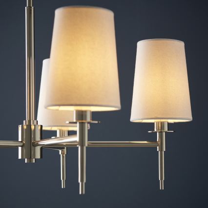 Endon 99457 - Kronleuchter an Kette 5xE14/6W/230V glänzender Chrom/Weiß