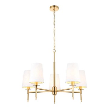 Endon 99458 - Kronleuchter mit Kette 5xE14/6W/230V gold/weiß