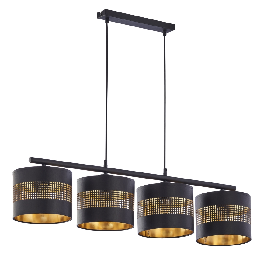 Ersatz-Lampenschirm für Kronleuchter BOGART E27, Ø 16 cm, schwarz/gold